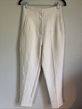 Zara Cream High-Waist Trousers